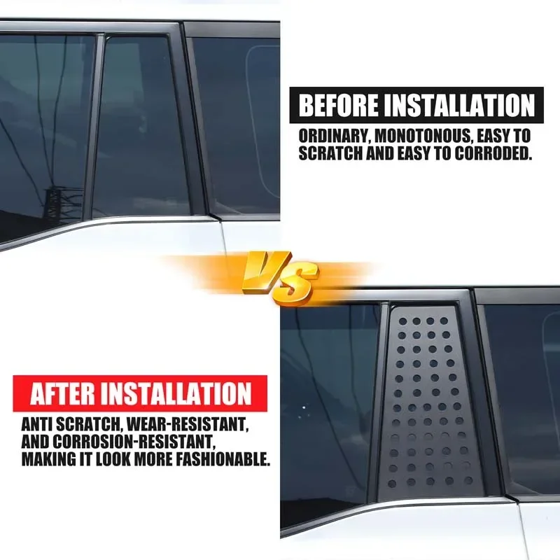 aluminum alloy black for toyota land cruiser prado 250 lc250 2024+ car rear window honeycomb board sticker car 2pcs aluminum alloy black for toyota land cruiser prado 250 lc250 2024+ car rear window honeycomb board sticker car 2pcs