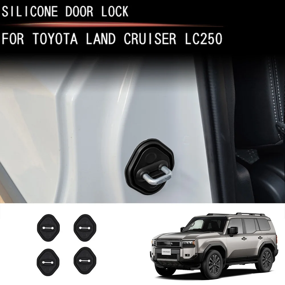 for toyota land cruiser 250 prado lc250 2024 2025 car door damping cushion silicone buckle door anti collision protect cover 4p for toyota land cruiser 250 prado lc250 2024 2025 car door damping cushion silicone buckle door anti collision protect cover 4p
