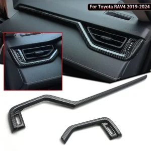 for toyota rav4 2019 2020 2021 2022 2023 2024 carbon fiber abs interior dashboard center console stripe ac air vent cover trim