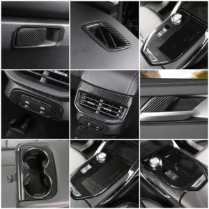 for haval h6 3rd gen 2021 2024 car center console part trim modify carbon fiber color change stainless steel decoration sticker