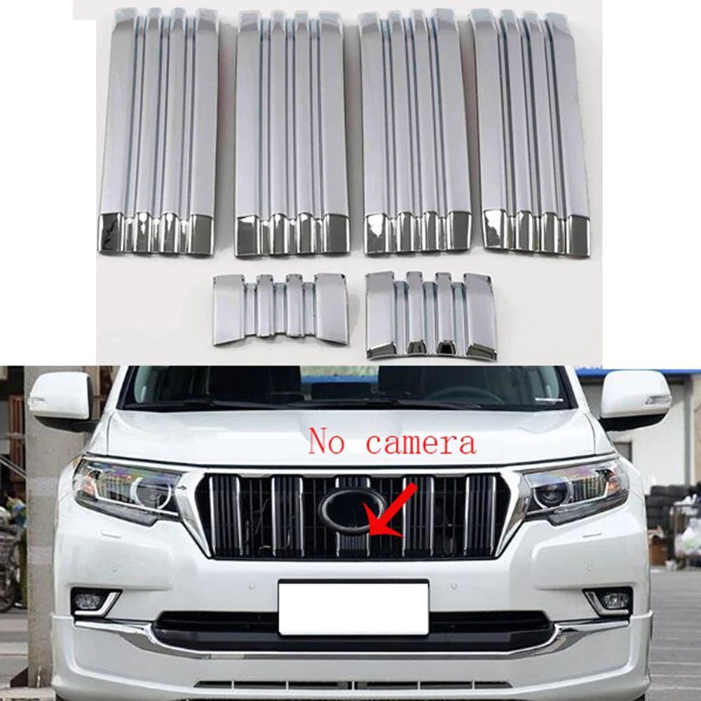 abs chrome front grille grill shinny decoration trims for toyota land cruiser prado 150 fj150 2018 2019 2020 6pcs abs chrome front grille grill shinny decoration trims for toyota land cruiser prado 150 fj150 2018 2019 2020 6pcs