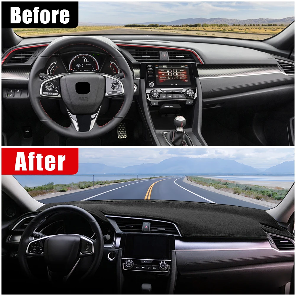 for honda civic 10th gen 2016 2017 2018 2019 2020 car dashboard cover sun shade mats avoid light pads anti uv carpet for honda civic 10th gen 2016 2017 2018 2019 2020 car dashboard cover sun shade mats avoid light pads anti uv carpet