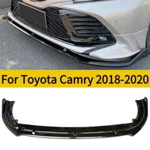 for toyota camry 2018 2020 deluxe edition front bumper spoiler lip splitter body kit glossy black carbon fiber look