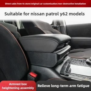 fit for nissan patrol y62 armrest box heightening pad assembly storage box & refrigerator full interior modification accessori