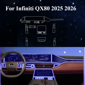for infiniti qx80 2025 2026 ppf protection film interior transparent tpu gps navigation gear panel center console accessories