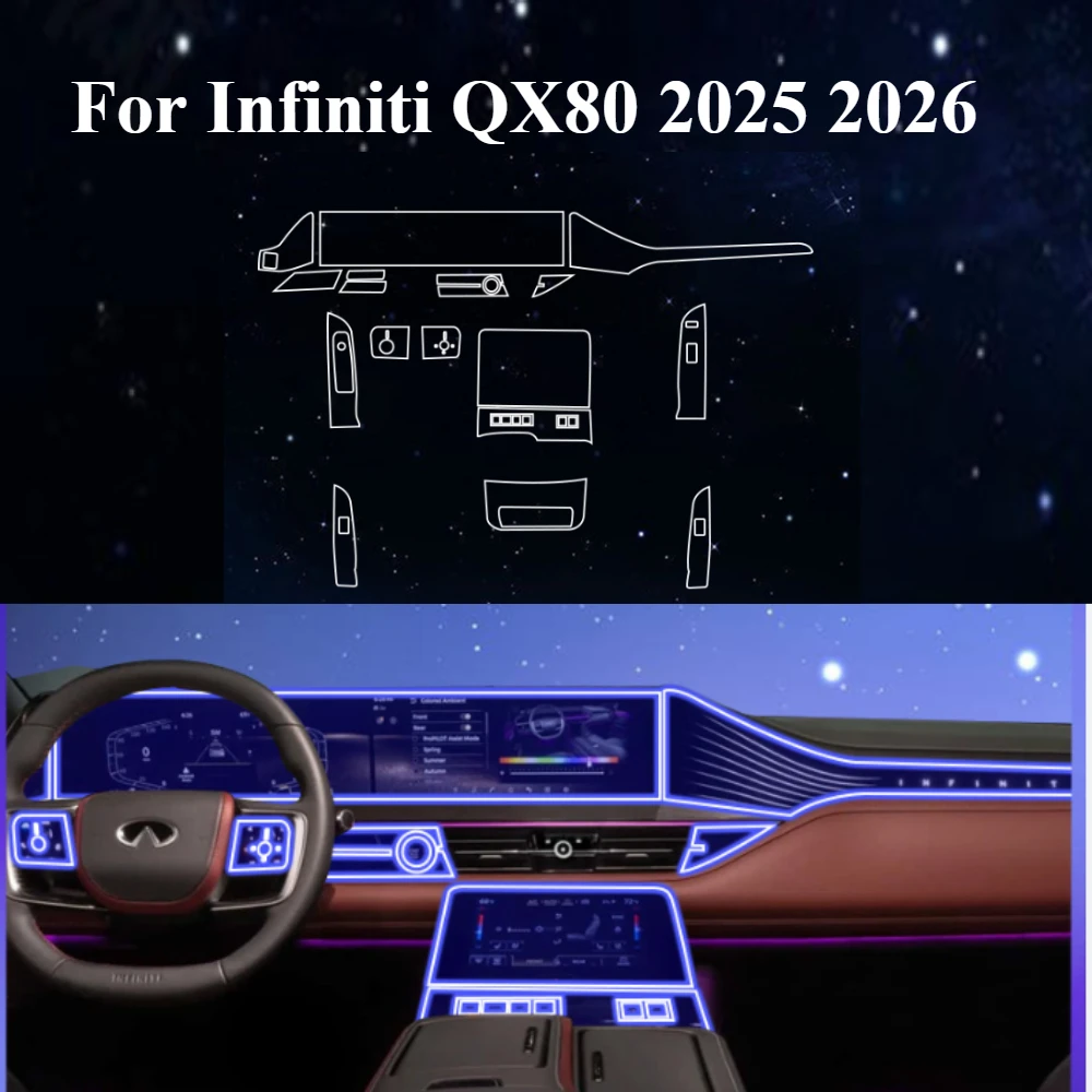 for infiniti qx80 2025 2026 ppf protection film interior transparent tpu gps navigation gear panel center console accessories for infiniti qx80 2025 2026 ppf protection film interior transparent tpu gps navigation gear panel center console accessories