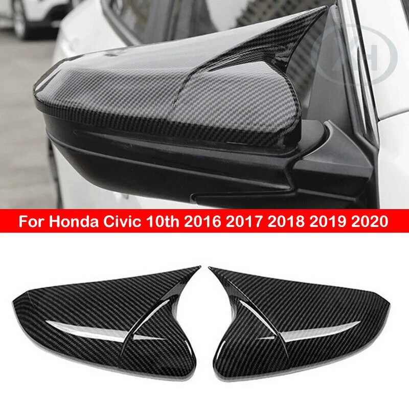 carbon fiber side mirror cover wing cap for honda civic 10th 2016 2017 2018 2019 2020 rearview rear view case exterior door trim carbon fiber side mirror cover wing cap for honda civic 10th 2016 2017 2018 2019 2020 rearview rear view case exterior door trim