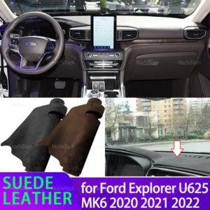 for ford explorer u625 mk6 2020 2021 2022 liner anti slip mat anti uv suede leather dashboard cover pad sunshade dashmat