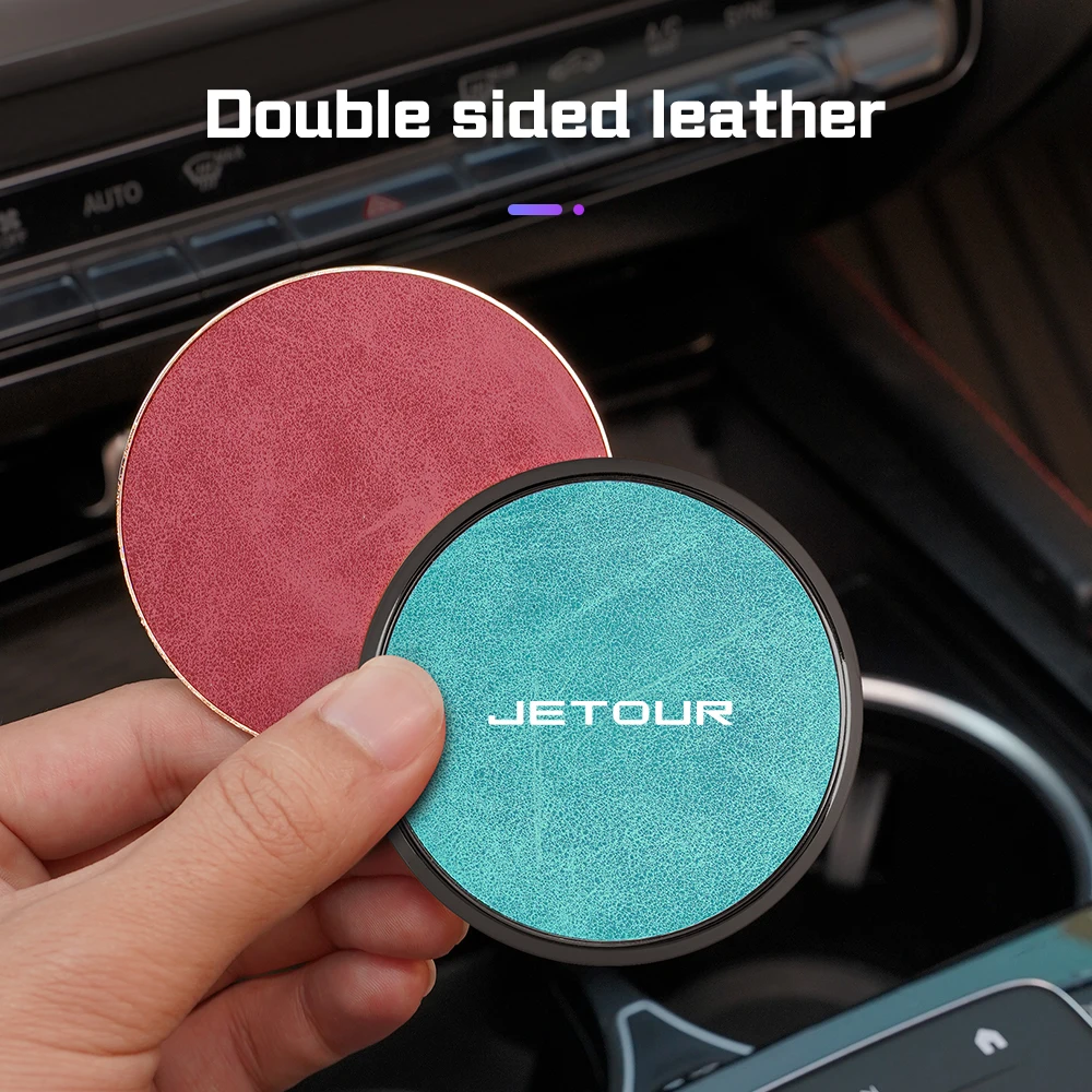 leather alloy car coaster anti slip mat for chery jetour x70 x70sm x90 plus x95 x95pro t2 t3 auto water cup holder pad accessory leather alloy car coaster anti slip mat for chery jetour x70 x70sm x90 plus x95 x95pro t2 t3 auto water cup holder pad accessory