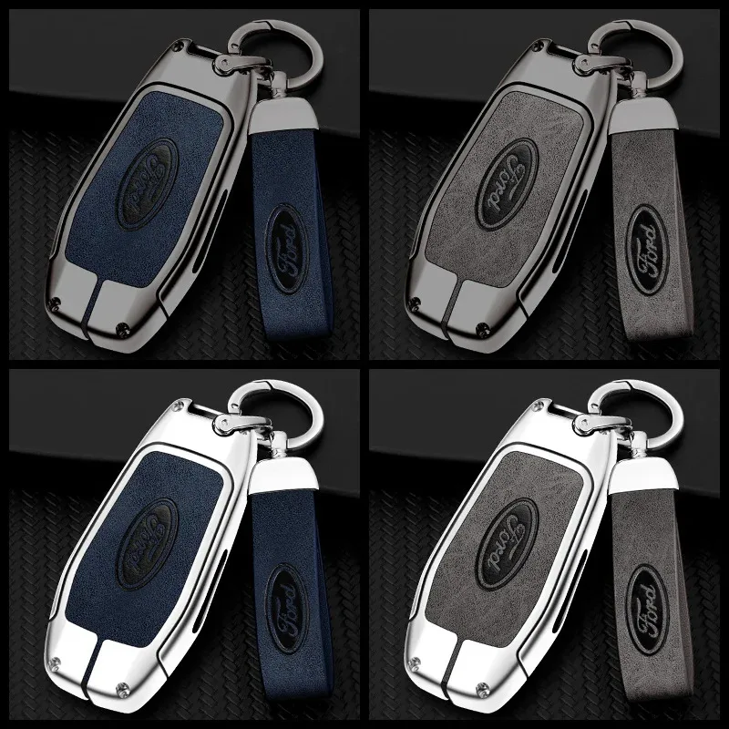 car metal leather remote key case cover ford fusion mondeo mustang f 150 explorer edge 2015 2018 car key protection car metal leather remote key case cover ford fusion mondeo mustang f 150 explorer edge 2015 2018 car key protection