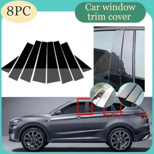 glossy black silver carbon pillar post fit for jetour x70 plus 2020 2021 2022 2025 door window column bc trim sticker cover