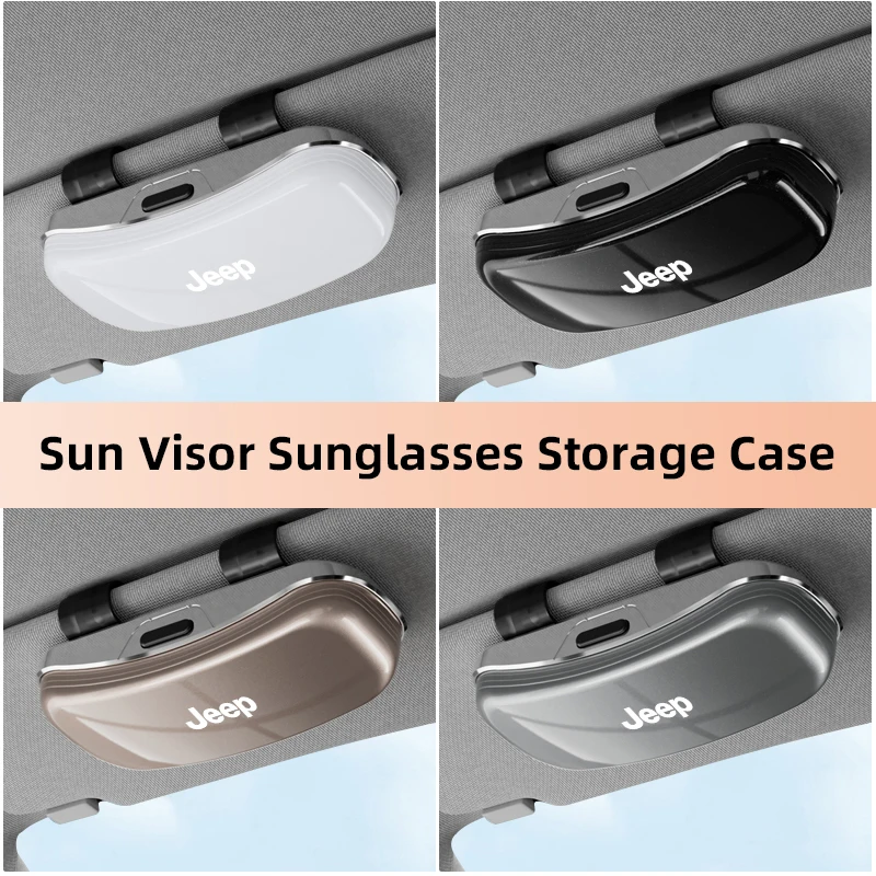 car sun visor glasses case holder protective organizer for jeep grand cherokee wrangler jk gladiator compass renegade wagoneer car sun visor glasses case holder protective organizer for jeep grand cherokee wrangler jk gladiator compass renegade wagoneer