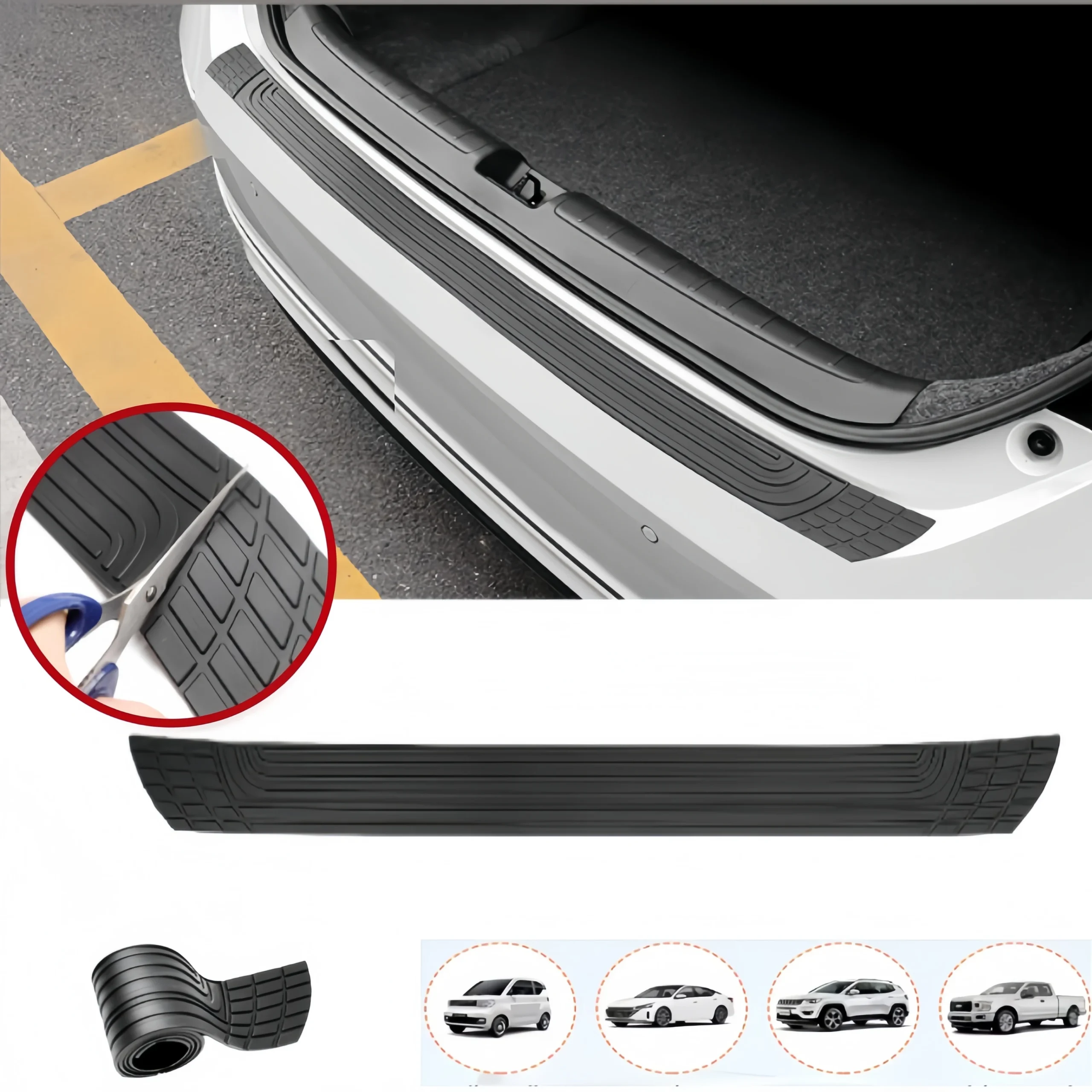 universal car rear bumper protector scratch proof trunk sill guard durable rubber pvc edge trim cover styling accessories universal car rear bumper protector scratch proof trunk sill guard durable rubber pvc edge trim cover styling accessories