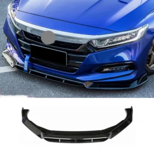 car front bumper lip diffuser spoiler for honda accord 10th gen 2018 2019 2020 2021 gloss black body kits tuning