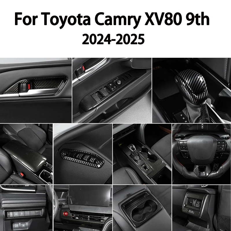 for toyota camry xv80 9th 2025 2024 abs carbon fiber window lift switch panel air vent trim gear shift cover interior accessorie for toyota camry xv80 9th 2025 2024 abs carbon fiber window lift switch panel air vent trim gear shift cover interior accessorie