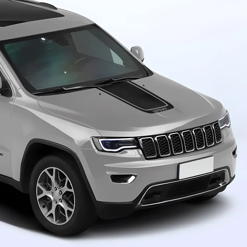car hood bonnet racing sport vinyl decal sticker stripe kit compatible with jeep grand cherokee wk2 2011 present car hood bonnet racing sport vinyl decal sticker stripe kit compatible with jeep grand cherokee wk2 2011 present