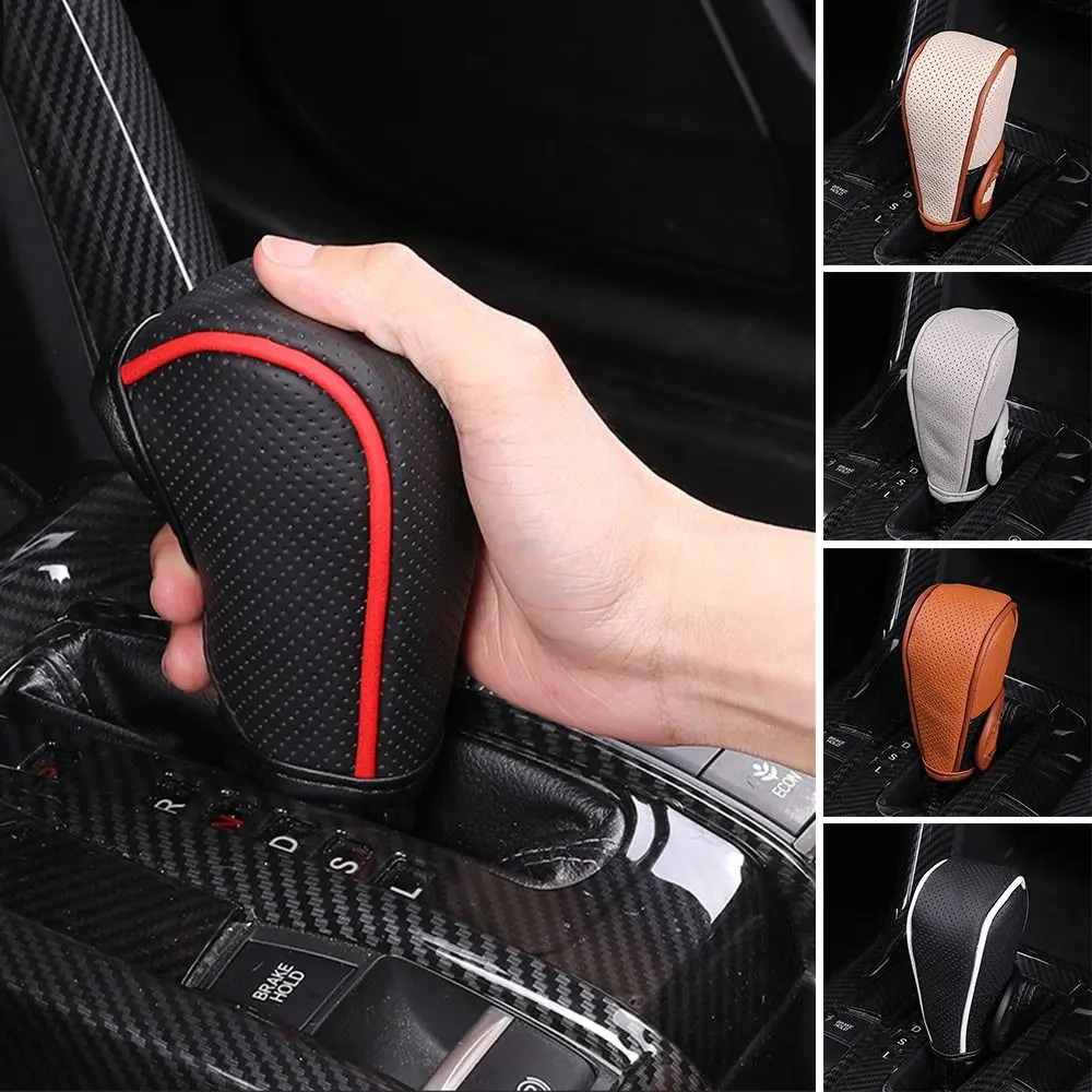 non slip car shift handle cover universal leather wear resistant car interior adjustable breathable shift knob cover non slip car shift handle cover universal leather wear resistant car interior adjustable breathable shift knob cover