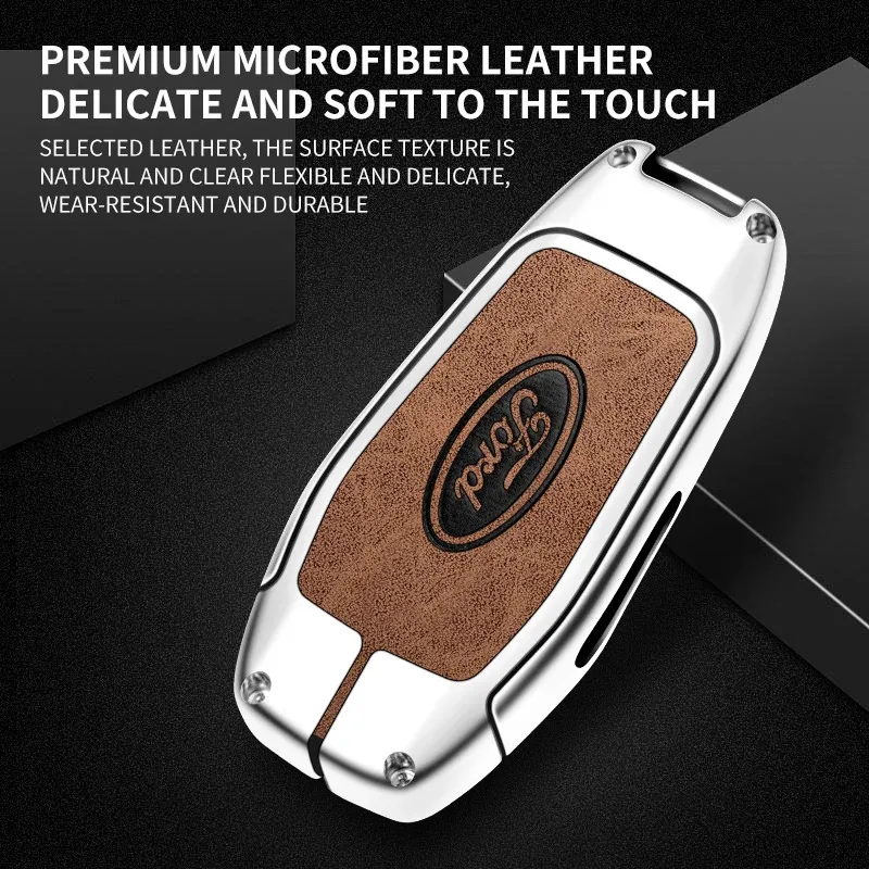 car metal leather remote key case cover ford fusion mondeo mustang f 150 explorer edge 2015 2018 car key protection car metal leather remote key case cover ford fusion mondeo mustang f 150 explorer edge 2015 2018 car key protection