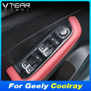 vtear car windows control adjust lifter cover decoration interior door armrest trim accessories parts for new geely coolray 2024