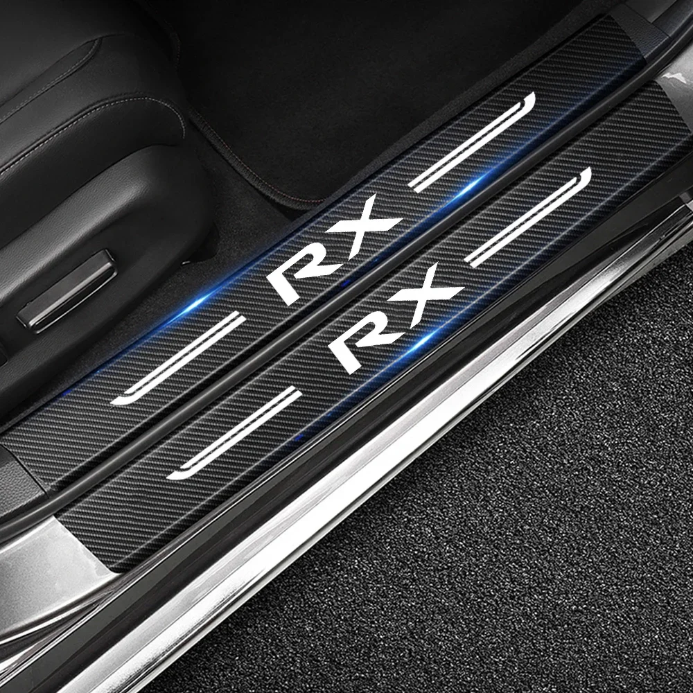 carbon fiber car door sill scuff plate for lexus rx logo auto trunk guards protective trim anti scratch door panel carbon fiber car door sill scuff plate for lexus rx logo auto trunk guards protective trim anti scratch door panel