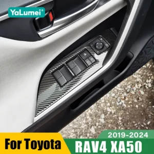for toyota rav4 xa50 2019 2020 2021 2022 2023 2024 rav 4 hybrid stainless car window glass lift switch panel cover accessories