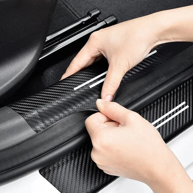 4pcs carbon fiber car door sill protective strip stickers for dodge ram 1500 2500 3500 2014 2015 2016 2017 2018 2019 2020 2021 4pcs carbon fiber car door sill protective strip stickers for dodge ram 1500 2500 3500 2014 2015 2016 2017 2018 2019 2020 2021