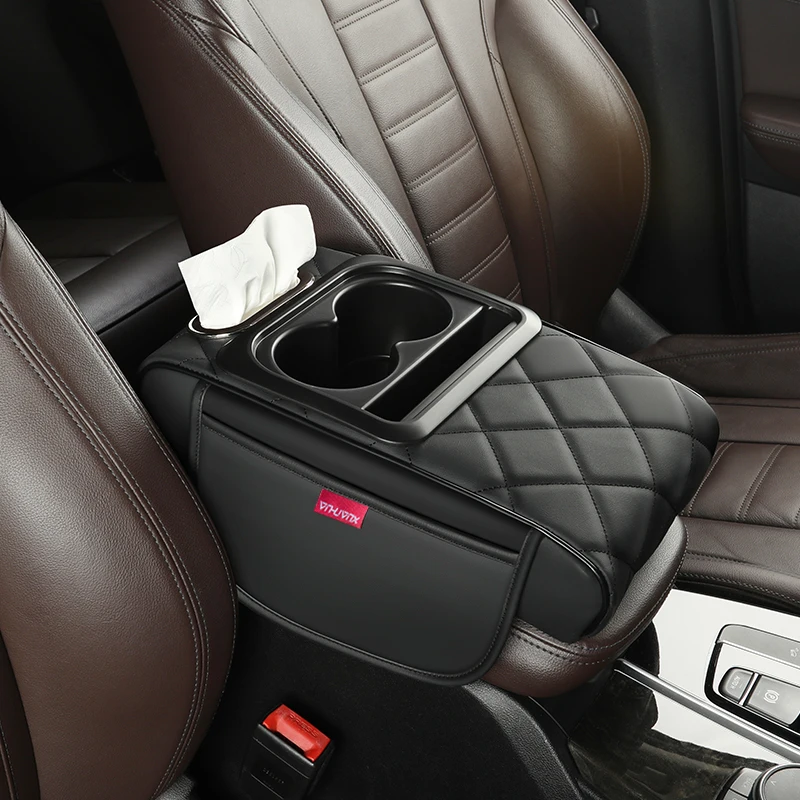2025 new diamond full leather car armrest pad multifunctional advanced water sensing cup holder mobile phone bag armrest protect 2025 new diamond full leather car armrest pad multifunctional advanced water sensing cup holder mobile phone bag armrest protect