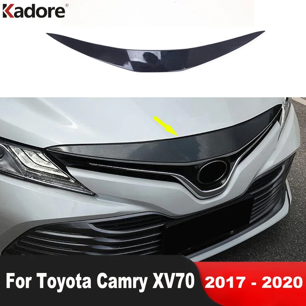 front hood engine cover trim for toyota camry xv70 le xle 2017 2019 2020 carbon fiber car upper racing grille strip accessories front hood engine cover trim for toyota camry xv70 le xle 2017 2019 2020 carbon fiber car upper racing grille strip accessories