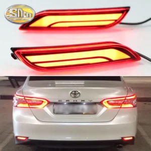 3 in 1 functions led reflector lamp rear fog lamp bumper light brake light dynamic turn signal for toyota camry 2018 2022