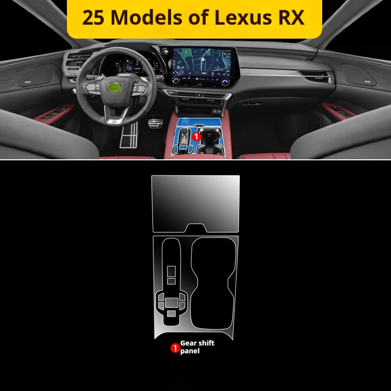 for lexus rx 2025 tpu transparent anti scratch car interior film sticker gear panel & center console protection for lexus rx 2025 tpu transparent anti scratch car interior film sticker gear panel & center console protection