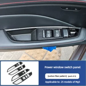 for mg mg5 2025 interior strips glass lift switch stickers carbon fiber pattern inner armrest decoration stickers