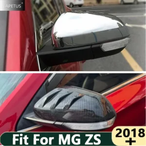 chromium outer side door rearview mirror decoration cover trim styling car accessories for mg zs ev 2018 2023 carbon fiber abs