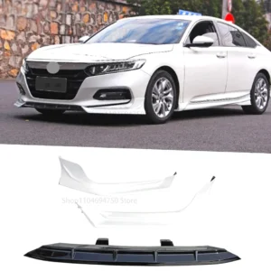 for honda accord 10 gen 2018 2019 2020 2021 front bumper spoiler lip lower body kit diffuser splitter tuning guard glossy black