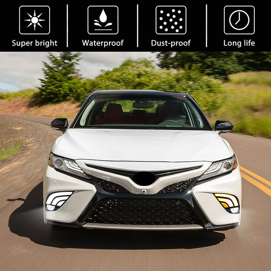 car led daytime lights daytime running lights fog lights assembly for toyota camry 2019 2020 waterproof turn signal light 12v car led daytime lights daytime running lights fog lights assembly for toyota camry 2019 2020 waterproof turn signal light 12v