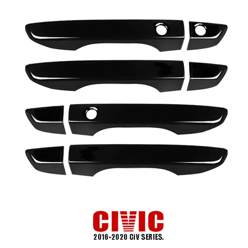 carbon fiber style black for honda civic 10th gen 2016 2021 car exterior door handle moulding cover trim keyless entry decor carbon fiber style black for honda civic 10th gen 2016 2021 car exterior door handle moulding cover trim keyless entry decor