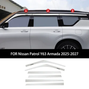 car accessories fit for nissan patrol y63 armada 2025 2027 abs black waterproof door window visor vent shades sun rain guard