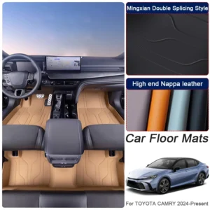 custom nappa leather car foot protect mat for toyota camry xv80 2024 present auto luxury waterproof floor pad interior accessory