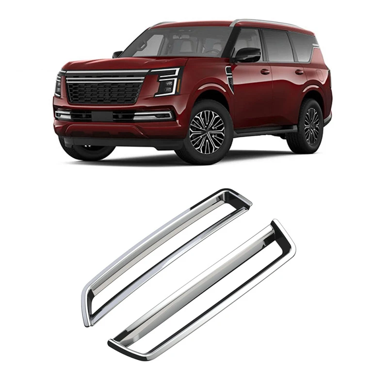 for nissan patrol armada y63 2025 2026 rear bumper fog light decorative frame abs car exterior decoration modification part for nissan patrol armada y63 2025 2026 rear bumper fog light decorative frame abs car exterior decoration modification part