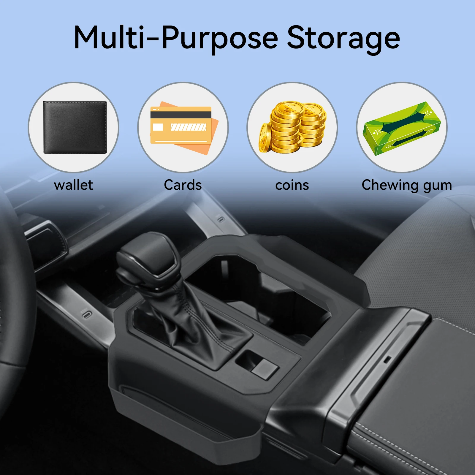 for toyota rav4 2026 center console storage box bag organizer interior car tray tidying abs black for toyota rav4 2026 center console storage box bag organizer interior car tray tidying abs black