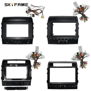 skyfame car frame fascia adapter canbus box decoder android radio dash fitting panel kit for toyota land cruiser 200 lc200