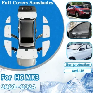 for gwm haval h6 3rd gen mk3 2021~2024 2023 2022 car full sun visor rear window cover windshield mat sunshades auto accessories