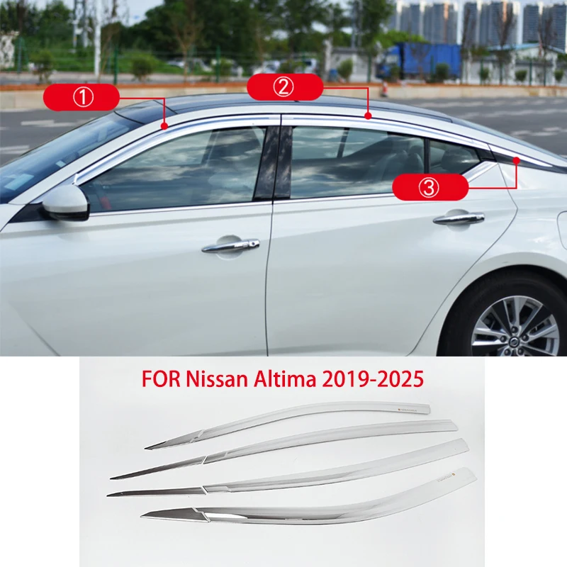 car accessories fit for nissan altima 2019 2025 abs chrome waterproof door window visor vent shades sun rain guard car accessories fit for nissan altima 2019 2025 abs chrome waterproof door window visor vent shades sun rain guard