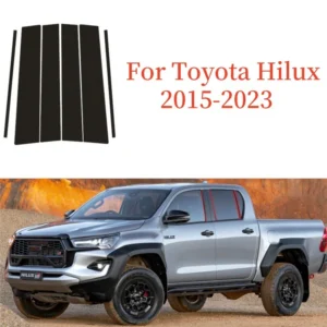 for toyota hilux 2015 2023 6pcs window trim covers center film column b c pillar posts sticker car accessories