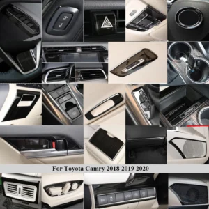 for toyota camry 70 xv70 2018 2019 2020 drawing titanium black accessories interior stainless steel decoration cover trim