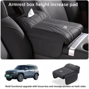 for jetour t2 shanhai t2 2024 2025 2026 car armrest box height increase pad leather protective cover storage bag car accessories