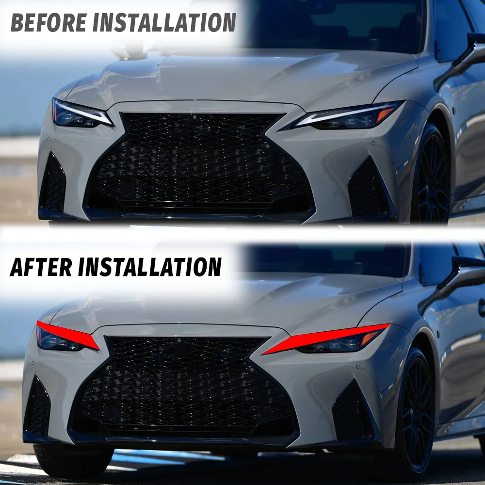 for 2021 2025 lexus is350 is300 is500 red headlight drl headlight decal tint overlay vinyl ppf for 2021 2025 lexus is350 is300 is500 red headlight drl headlight decal tint overlay vinyl ppf