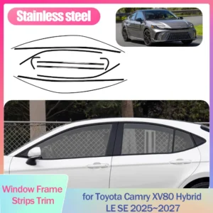 window frame strips trim for toyota camry xv80 hybrid le se 2025~2027 cover black stainless steel sticke car styling accessories