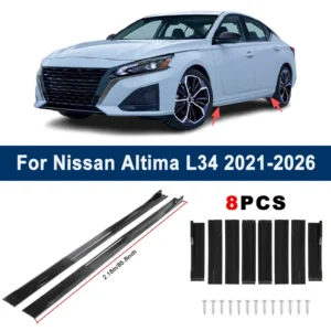 2.18m sectional side skirt extension lips for nissan altima l34 2021 2026 racing side spoiler car modified body kit accessory