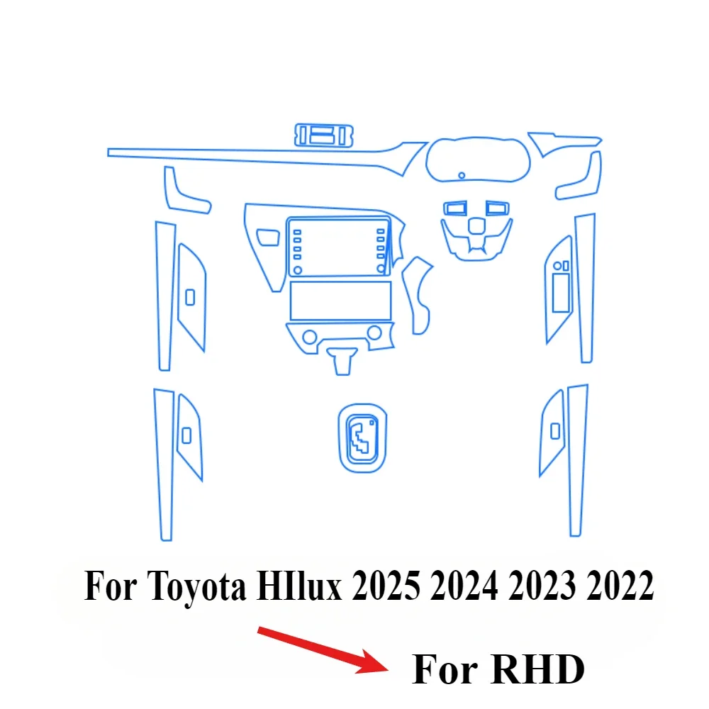 for toyota hilux 2025 2024 2023 2022 ppf protection film interior transparent tpu gear panel center console sticker for toyota hilux 2025 2024 2023 2022 ppf protection film interior transparent tpu gear panel center console sticker