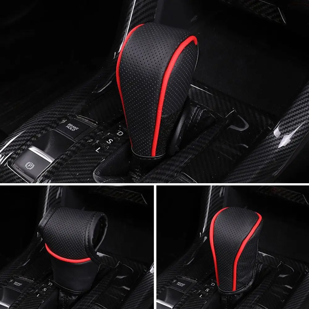 non slip car shift handle cover universal leather wear resistant car interior adjustable breathable shift knob cover non slip car shift handle cover universal leather wear resistant car interior adjustable breathable shift knob cover